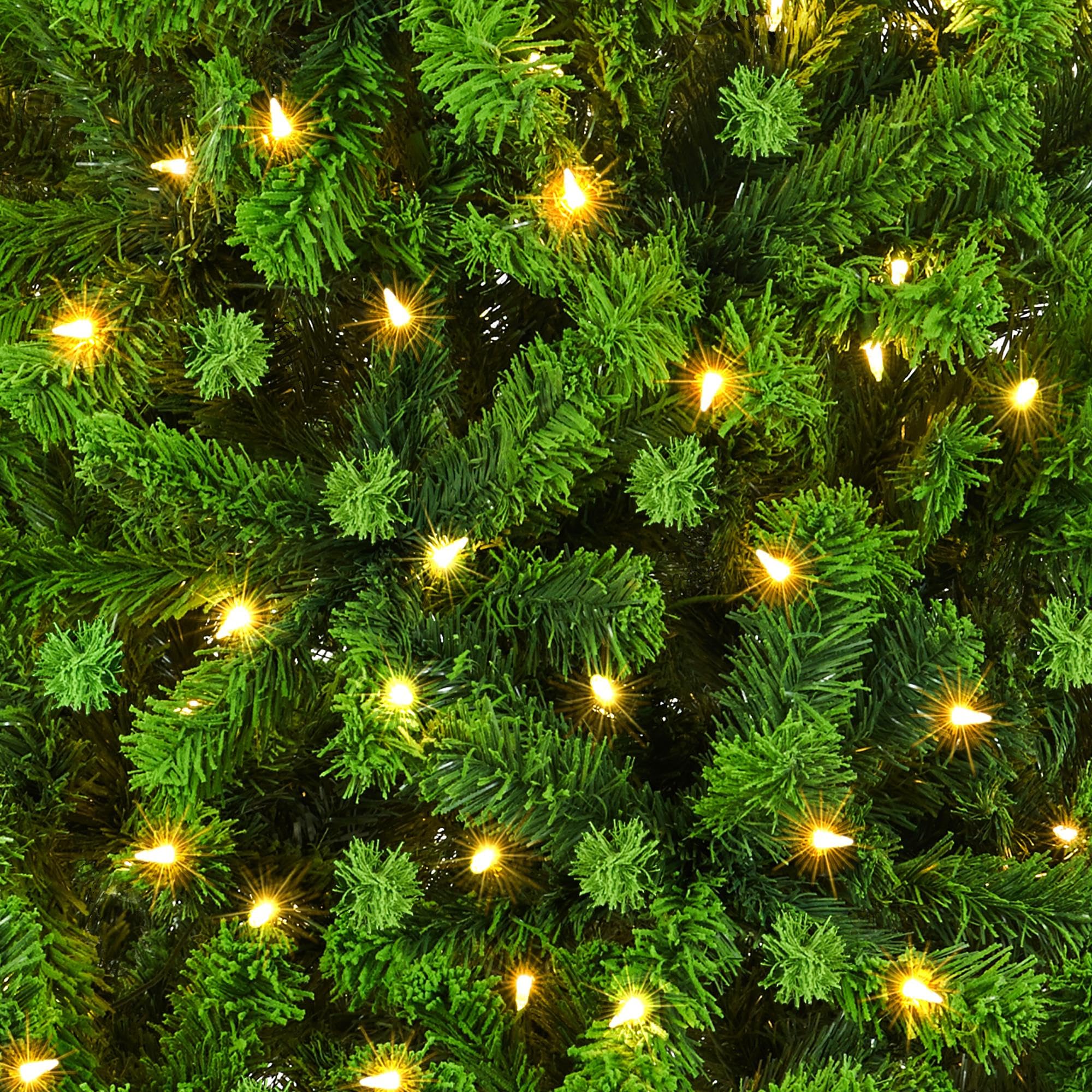 Yaheetech 6ft Pre-lit Artificial Christmas Tree with Incandescent Warm White Lights, Flocked Full Prelighted Xmas Tree with 820